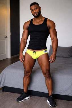 mens white checkered bikini cups triangular swim -